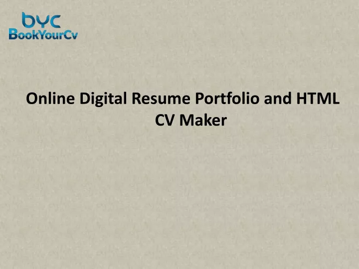 online digital resume portfolio and html cv maker