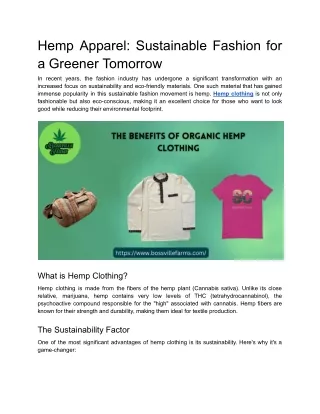 Hemp Apparel_ Sustainable Fashion for a Greener Tomorrow