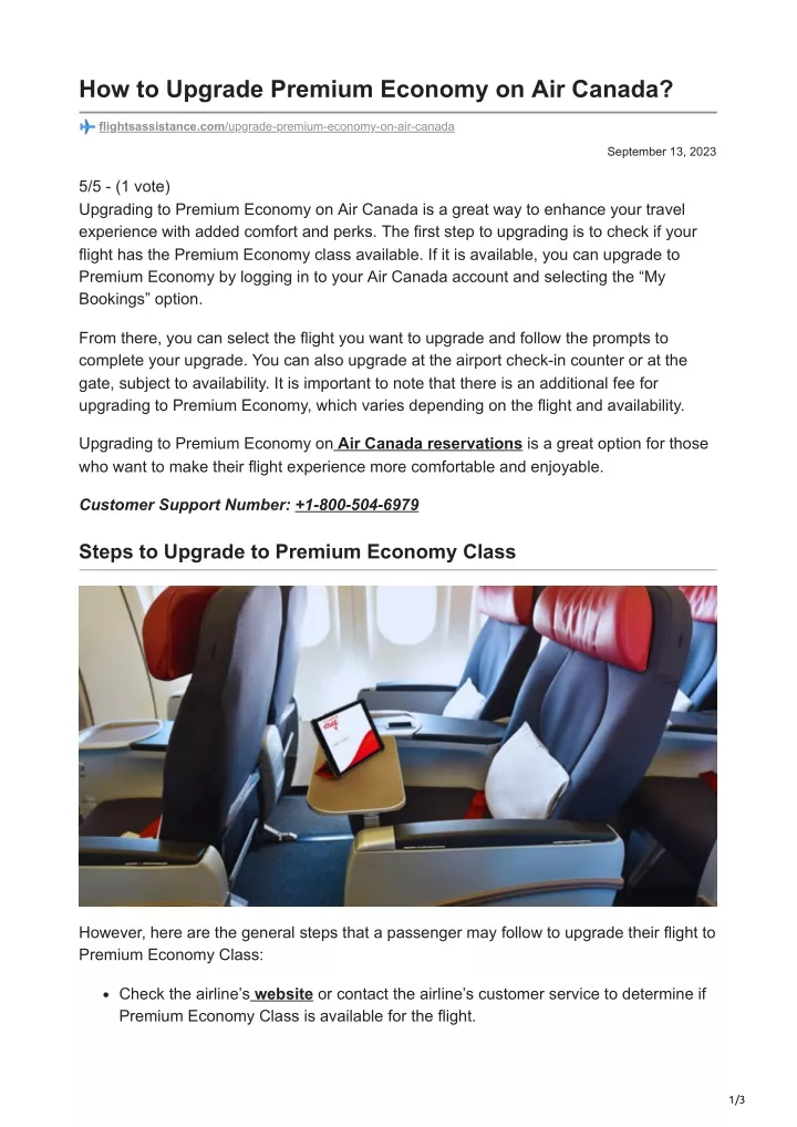 how to upgrade premium economy on air canada