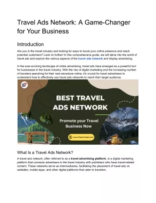 Travel Ads Network_ A Game-Changer for Your Business