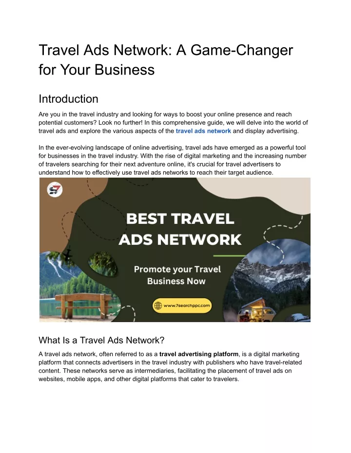 travel ads network a game changer for your