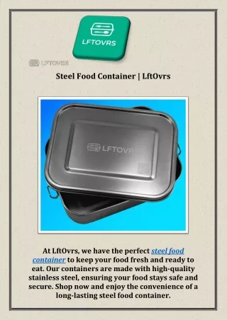 Steel Food Container | LftOvrs