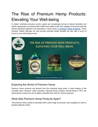 The Rise of Premium Hemp Products_ Elevating Your Well-being