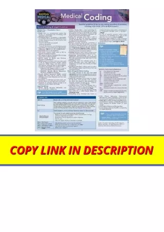 Kindle online PDF Medical Coding General Coding and Legal Guidelines Quickstudy