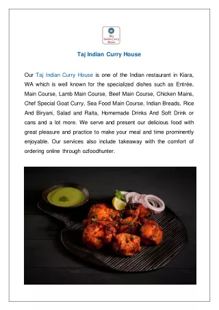 Grab Up to 15% offer at Taj Indian Curry House - Order now