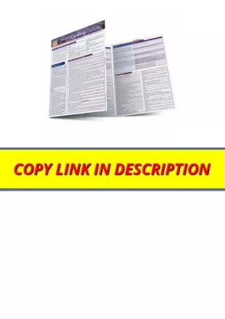 PDF read online Medical Coding ICD 10 PCS a QuickStudy Laminated Reference Guide