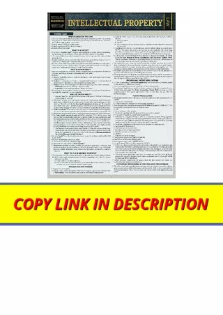 Download Intellectual Property A Quickstudy Laminated Law Reference Guide for ip