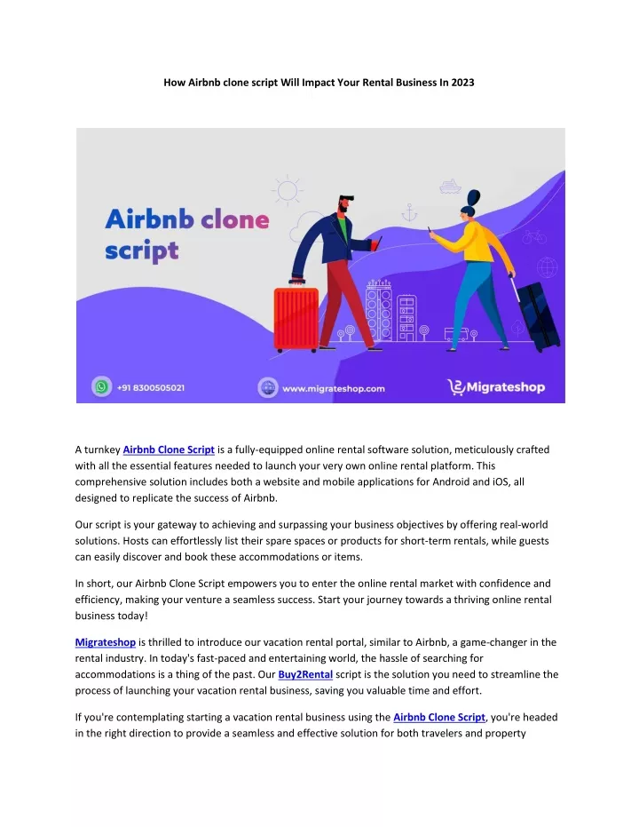 how airbnb clone script will impact your rental