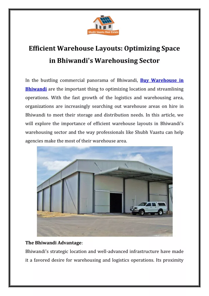 efficient warehouse layouts optimizing space