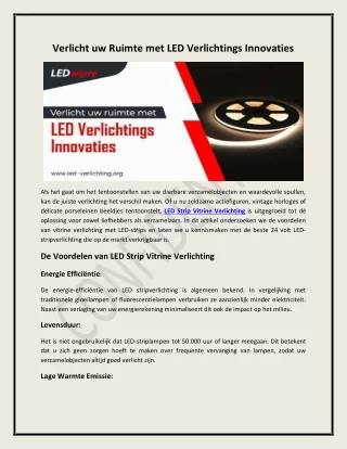 Verlicht uw ruimte met LED Verlichtings Innovaties