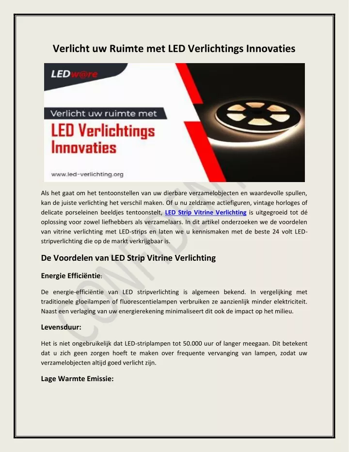 verlicht uw ruimte met led verlichtings innovaties