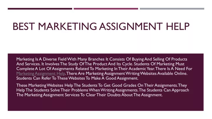 best marketing assignment help
