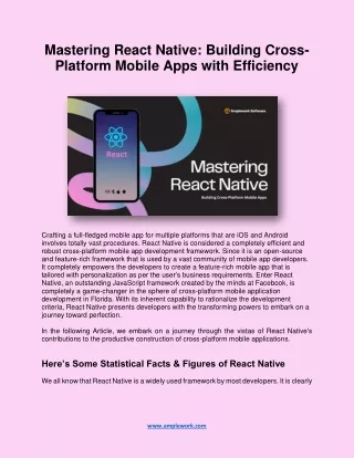 Mastering React Native: Building Cross-Platform Mobile Apps with Efficiency