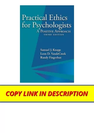 Download PDF Practical Ethics for Psychologists A Positive Approach full