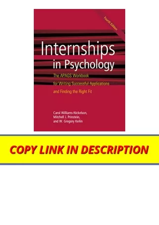Kindle online PDF Internships in Psychology The APAGS Workbook for Writing Succe