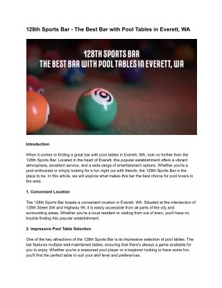 128th sports bar the best bar with pool tables