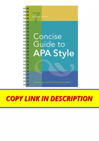 Download Concise Guide to APA Style 7th Edition OFFICIAL full