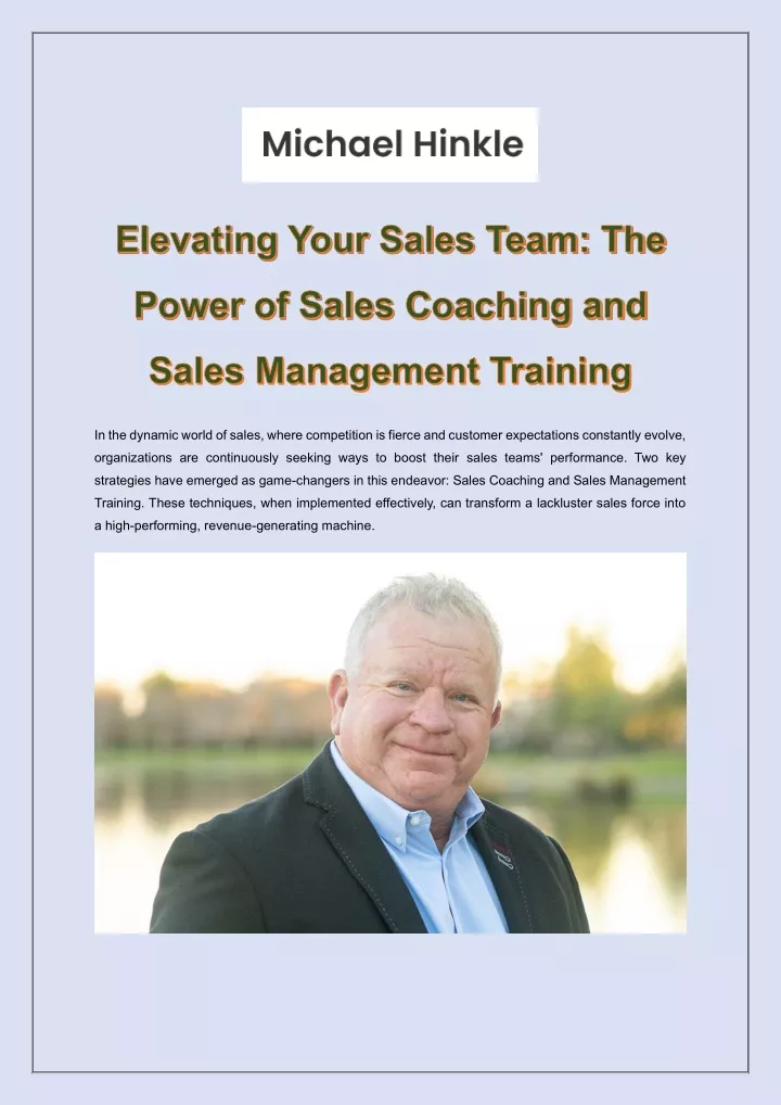 elevating your sales team the