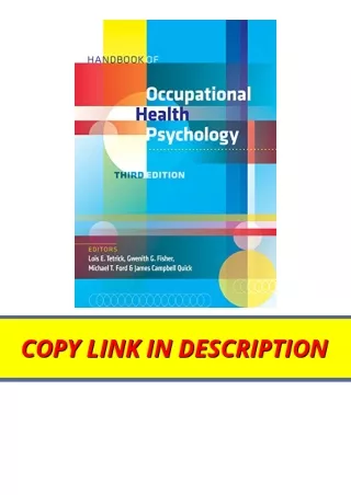 Ebook download Handbook of Occupational Health Psychology for ipad