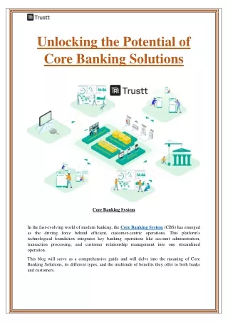 Unlocking the Potential of Core Banking Solutions