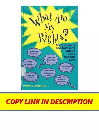 Download What Are My Rights 95 Questions and Answers About Teens and the Law fre