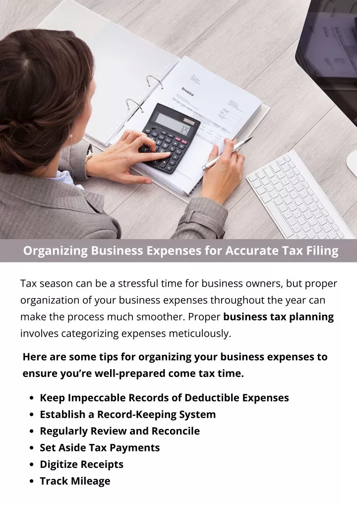organizing business expenses for accurate