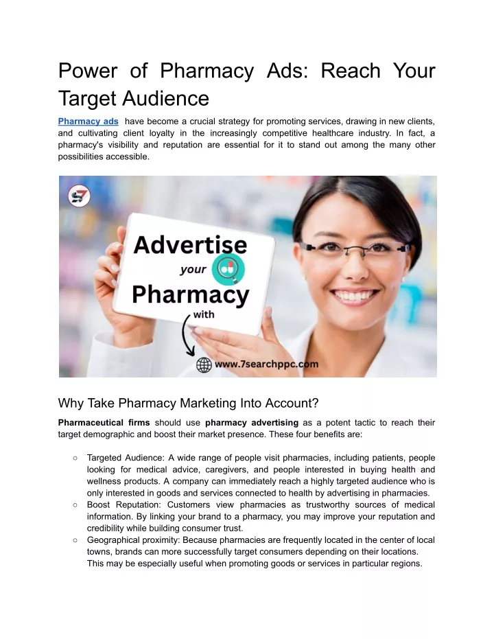 power of pharmacy ads reach your target audience