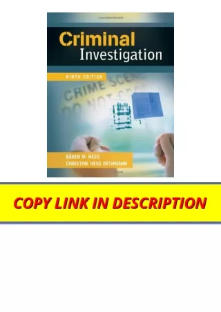 Ebook download Criminal Investigation 9th Edition full