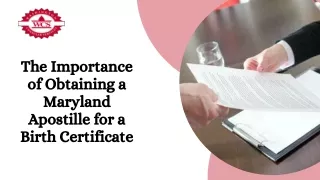 The Importance of Obtaining a Maryland Apostille for a Birth Certificate
