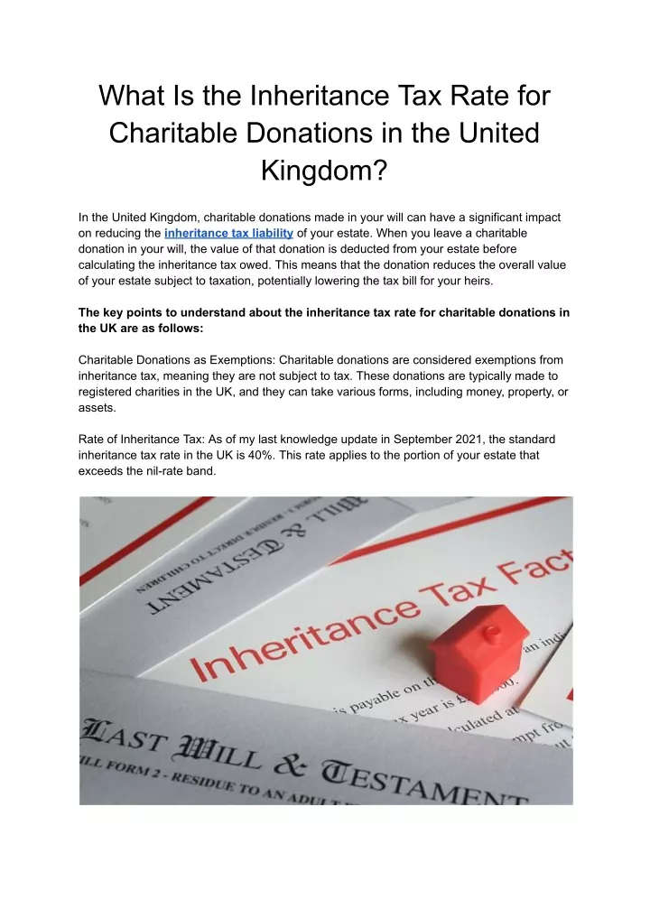 what is the inheritance tax rate for charitable