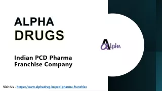 Indian PCD Pharma Franchise Company - Alpha Drugs