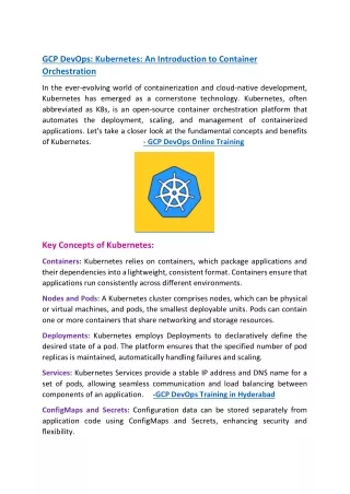 gcp devops kubernetes an introduction