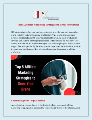 Top 5 Affiliate Marketing Strategies to Grow Your Brand