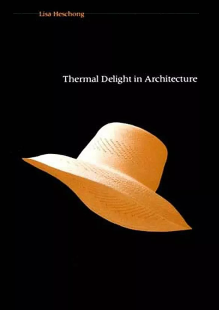 thermal delight in architecture mit press