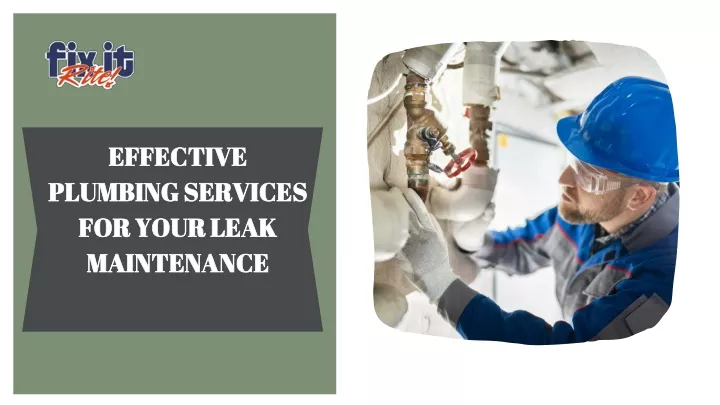 effective plumbing services for your leak