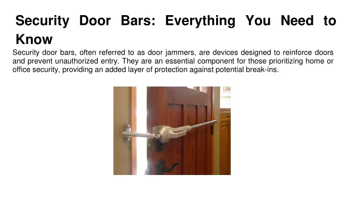 security door bars everything you need to know