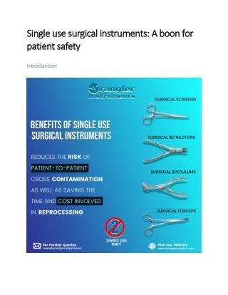 Single use surgical instruments