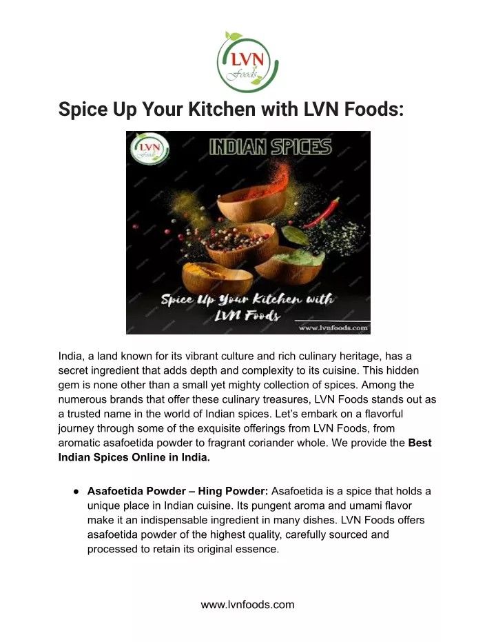 spice up your kitchen with lvn foods