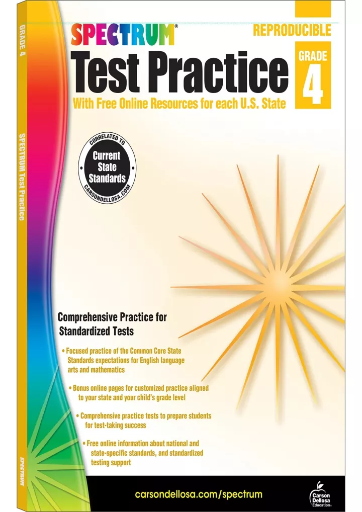 carson dellosa spectrum 4th grade test practice