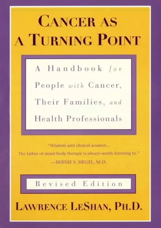 (PDF/DOWNLOAD) Cancer As a Turning Point: A Handbook for People with Cancer, The