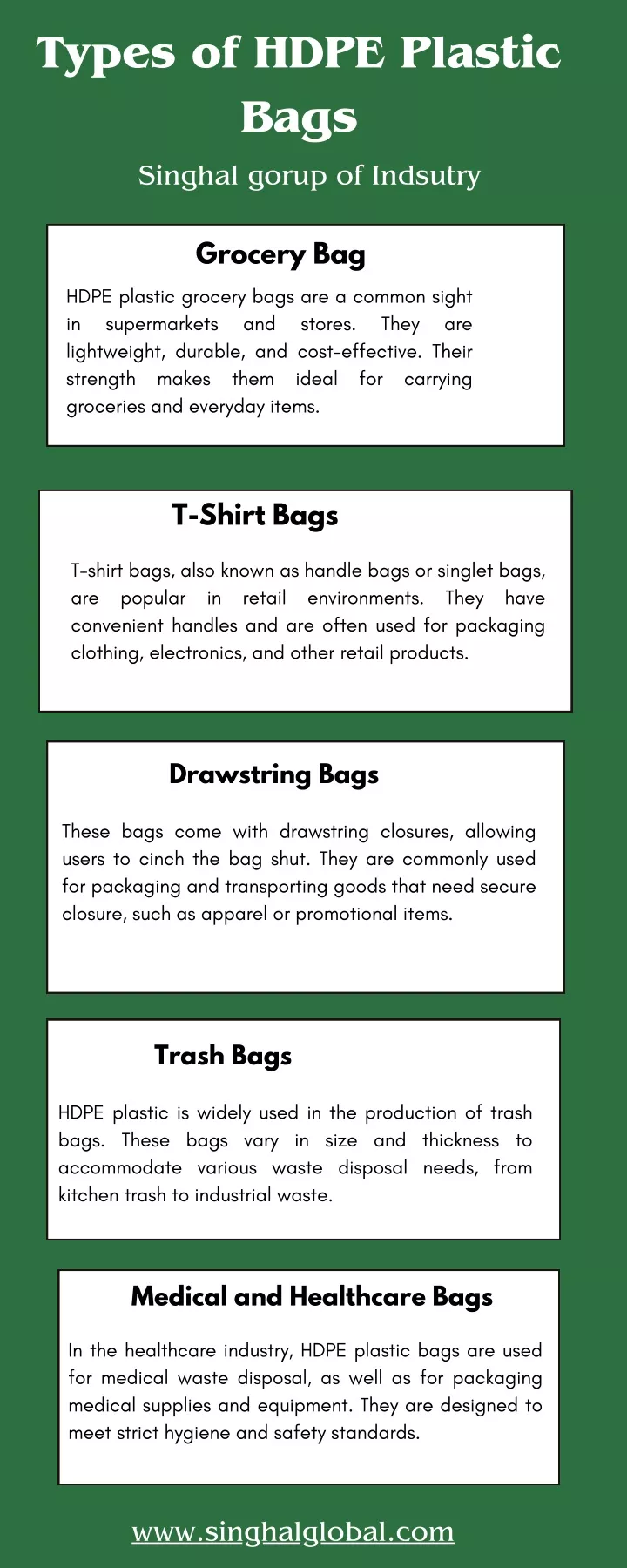 types of hdpe plastic bags