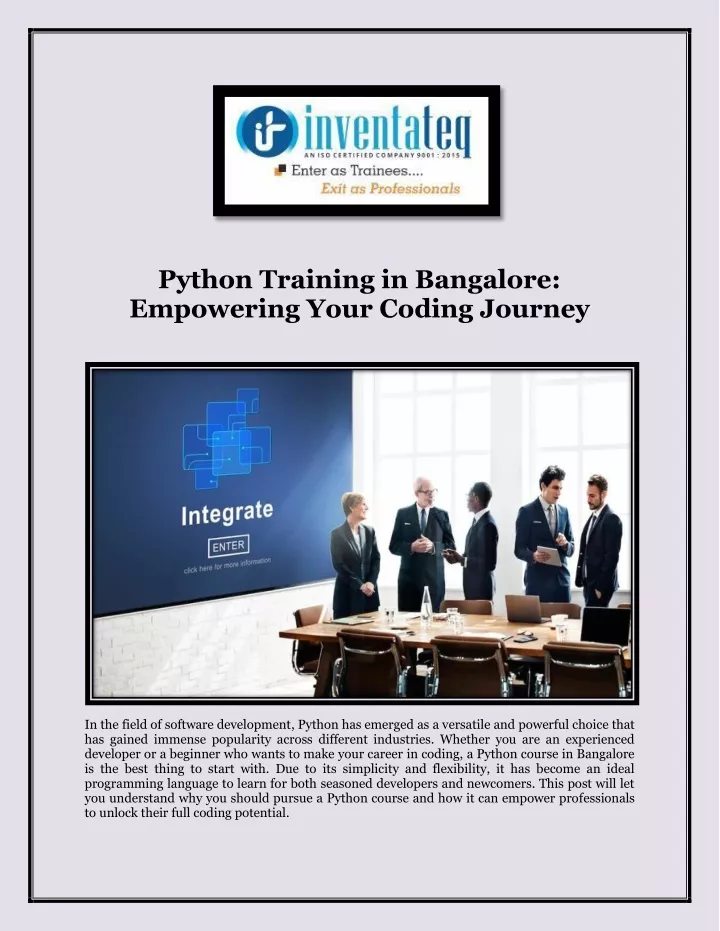 python training in bangalore empowering your