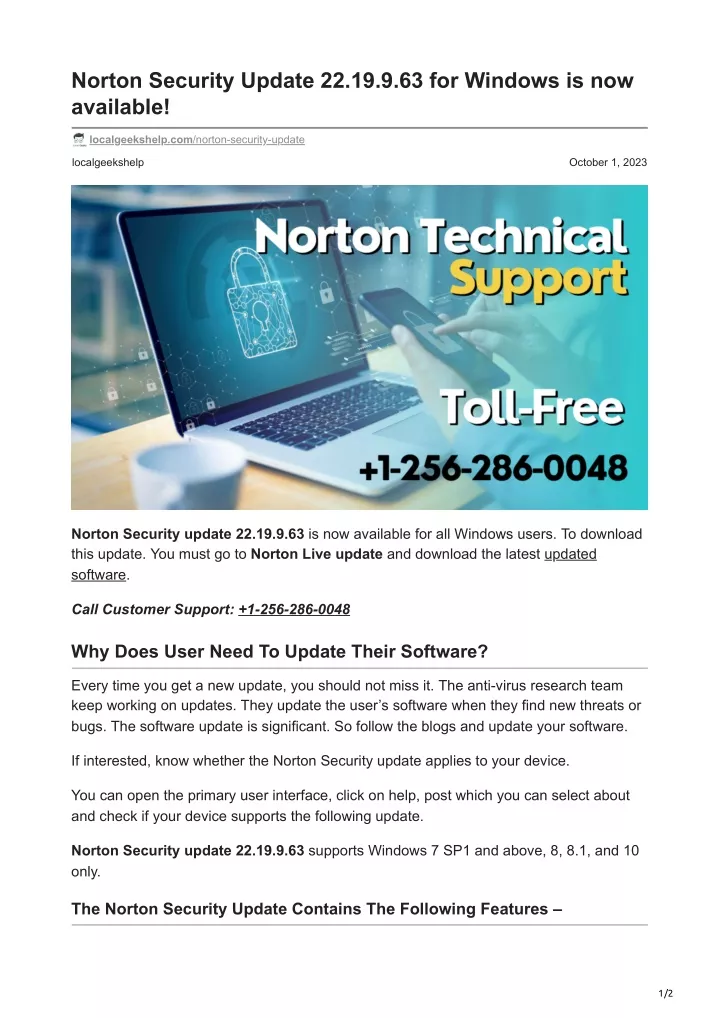 norton security update 22 19 9 63 for windows