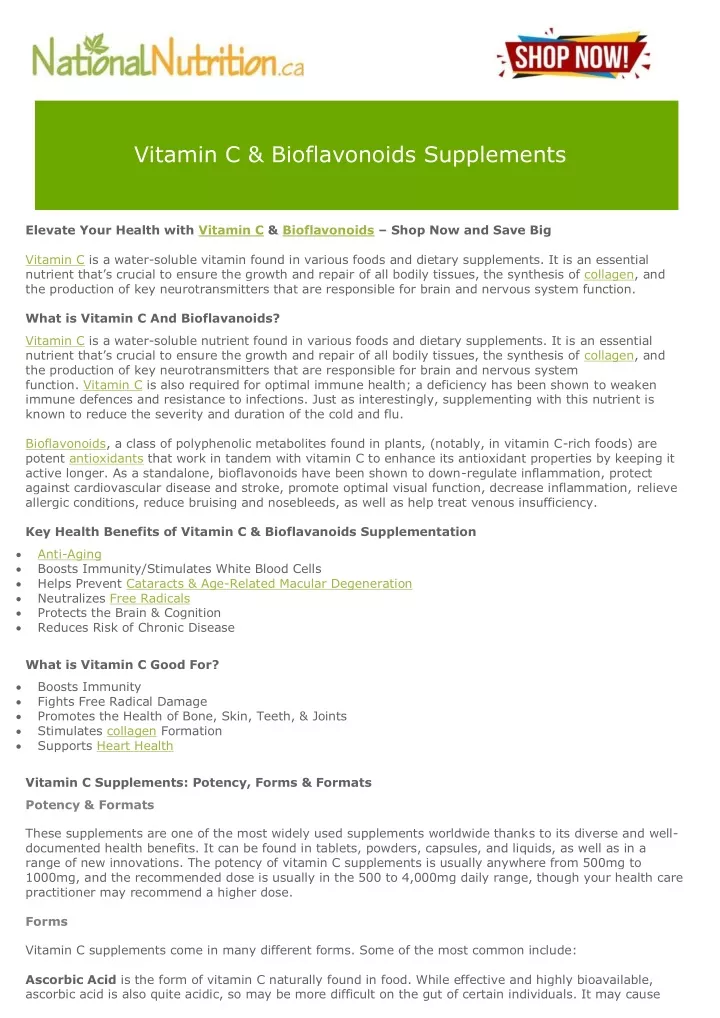 vitamin c bioflavonoids supplements