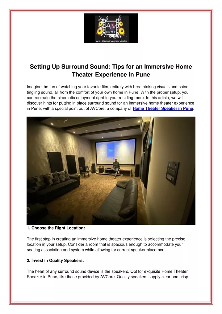 setting up surround sound tips for an immersive