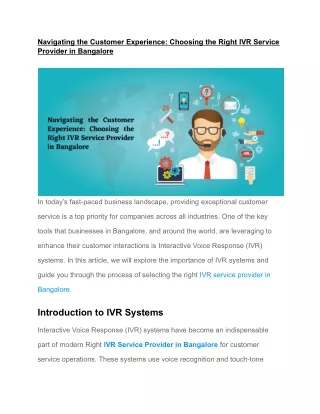 IVR Service Provider in Bangalore
