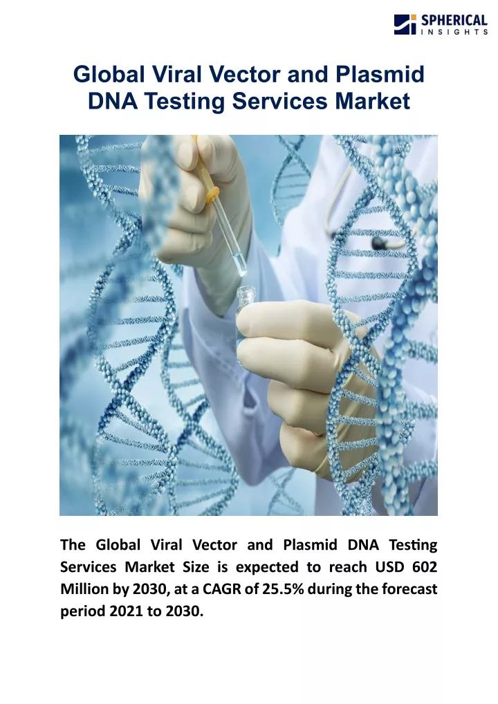 global viral vector and plasmid dna testing