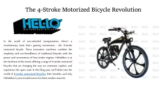 The 4-Stroke Motorized Bicycle Revolution