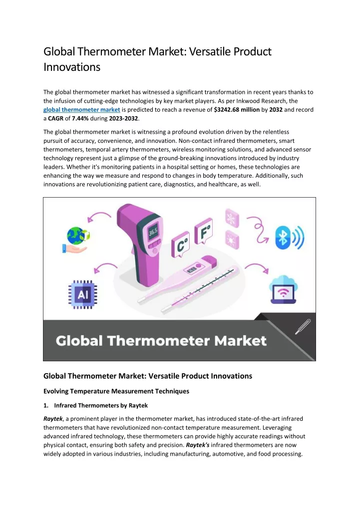 global thermometer market versatile product
