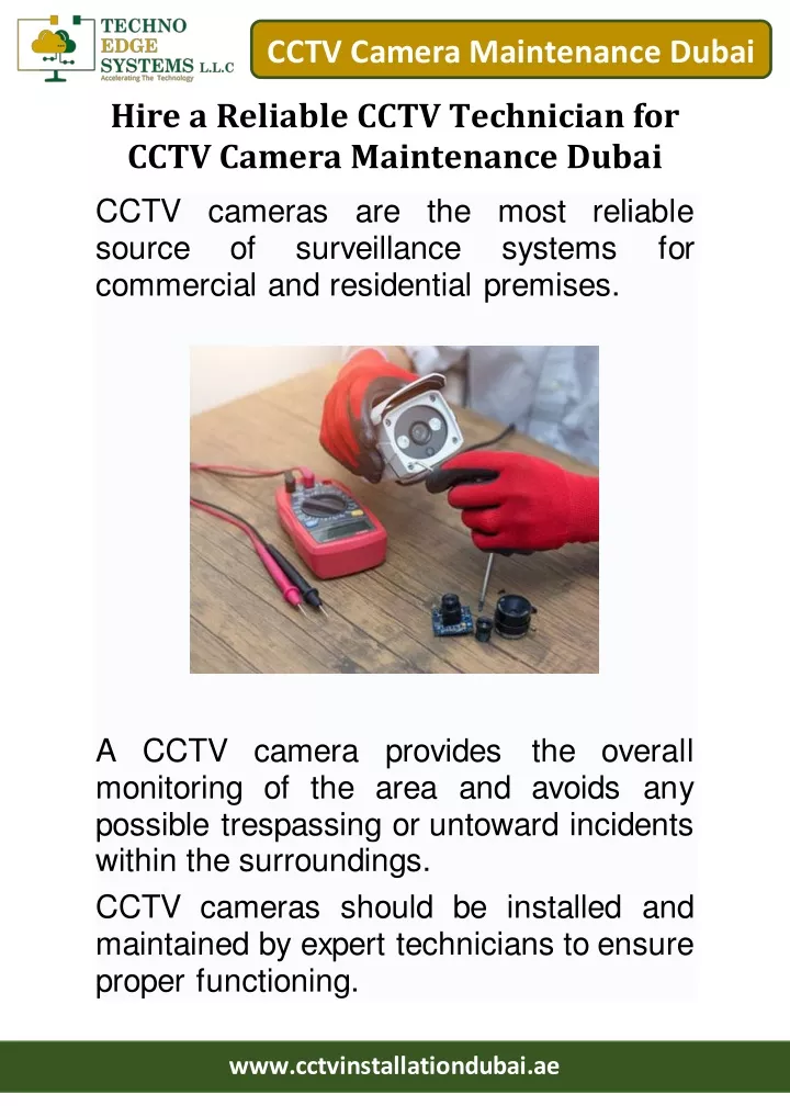 cctv camera maintenance dubai